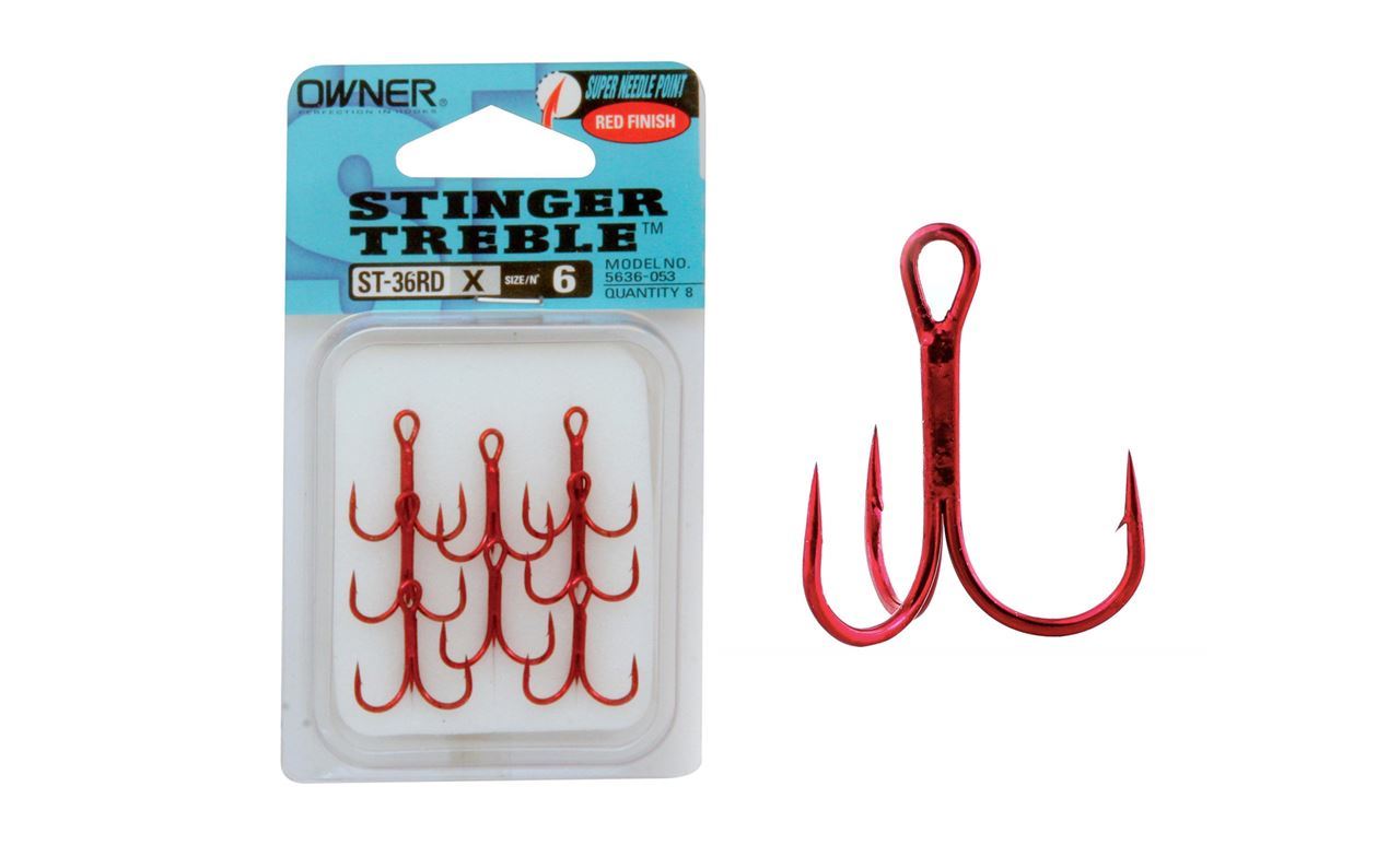 Picture of Owner Treble Hook Red (ST-36RD) Size 8 (8-pack)