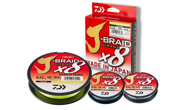 Bild på Daiwa J-braid Grand X8 Multifärger, 150m 0,10mm (5,9kg) Flätlina